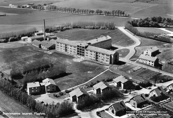 Flygfoto över Simriskhamns lasarett