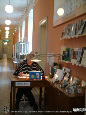 Receptionen, Medicinhistoriskt museum i Lund 2006
Receptionen, Medicinhistoriska Museet på St Lars i Lund.
Nyckelord: Lund;Utställning; Reception; Medicinhistoriskt;  Museum; St Lars