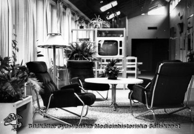 Troligen en bild från den nya barnavdelningen på 1960-talet.
Atriumgårdar byggdes i slutet av 1960-talet för 3 avdelningar. Foto Omonterat
Nyckelord: Foto;Omonterat;Vipeholm;Barnavdelning;1960-talet;Kapsel 14
