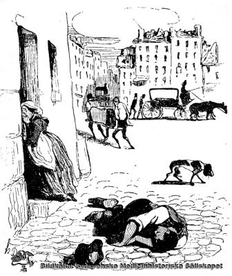 Kolera i Paris
Infektionssjukdomar. MS-8.484. Honoré Daumier: Koleratider, i Paris.  MS-8.484. 
Nyckelord: Infektionssjukdomar;MS-8.484;Honoré Daumier;Koleratider;Paris;Kolera;Reprofoto monterat på pappskiva;Kapsel 09