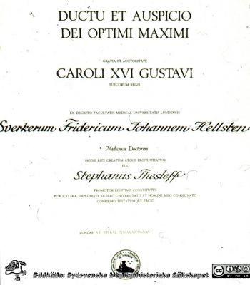 Ett doktorsdiplom 1976
Sverker Hellstens doktorsdiplom 1976
Nyckelord: UMAS;MAS;Malmö_;Allmänna;Sjukhus;Urologi;Examen