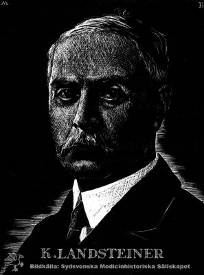 Karl Landsteiner, 1868 - 1943
Belönad 1930 med Nobelpriset i fysiologi eller medicin "för hans upptäckt av människosläktets blodgrupper". Reprotryck. Monterat
Nyckelord: Porträtt;Medicin;Fysiologi;Nobelpristagare;Nobelpris;Blodgrupper;Kapsel 12