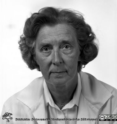 Professor Ulla Bengtsson, njurkliniken
Sjukhusfotograferna i Lund. Pärm SV/neg, 83:1.	91. 83-07-28. Från negativ
Nyckelord: Lasarett;Lund;Universitet;Universitetssjukhus;USiL;Nefrolog;Njurklinik