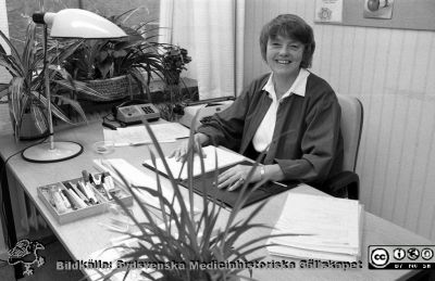  Ebba Grenthe
Sjukhusfotograferna i Lund. Pärm Sv/v neg. 1988. 72. Chefs- och ledarutvecklare. 88/12. Från negativ.
Nyckelord: Lasarettet;Lund;Universitetssjukhus;USiL;Utbildning;Chef;Ledare