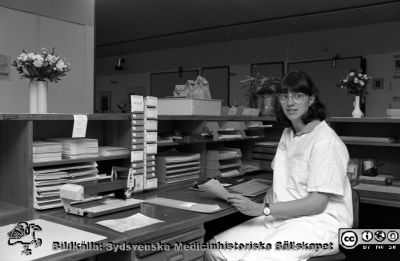 Christina Redegaard
Sjukhusfotograferna i Lund. Pärm Sv/v neg. 1989. 82/1989. Medicinska kliniken, september 1989. Från negativ.
Nyckelord: Lasarettet;Lund;Universitetssjukhus;USiL;Internmedicinsk;Klinik;Centralblocket