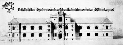 Originalritning till Gamla kirurgen 1867
Bild i kapsel 01 i Medicinhistoriska Museets bildarkiv på Regionarkivet i Lund. Fasad mot öster (Sandgatan). Arkitekt: Helgo Zettervall 
Nyckelord: Kapsel 01;Regionarkivet;Lund;Lasarettet;Universitetssjukhuset;Söder;Kirurgiska;Kliniken;Gamla;Ritning;Helgo;Zettervall
