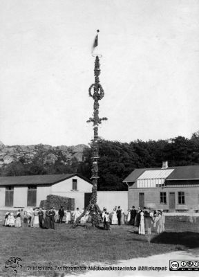 Midsommarfirande i Mellansverige
Kapsel 30. Omärkt bild. Originalfoto. Monterat på samma pappskiva som SMHS5955, som bör vara av samma ålder och från samma ort.
Nyckelord: Kapsel 30;Sjukhus;Exteriör;Majstång;Midsommarstång