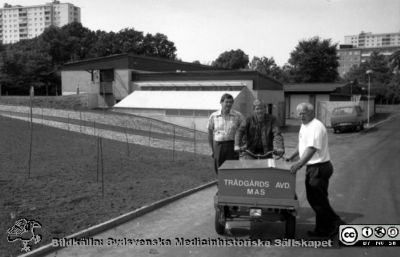 Malmö Allmänna Sjukhus 1992. Trädgårdsavdelningens folk
Album MAS 1992 i fotograf Björn Henrikssons samling. För tidningen PULS. Mark och park. Trädgårsavdelningen. Parkarbetare. Från negativ
Nyckelord: UMAS;MAS;Malmö_;Allmänna;Sjukhus;Trädgård;Trädgårdsavdelninen;TrädgårdsmästareMark;Park