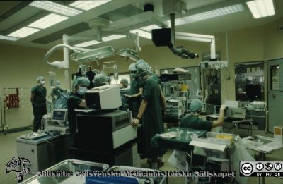 Kirurgens operationsavdelning 1990
Foto Ingemar Nilsson.
Nyckelord: Lund;Lasarett;Universitet;Universitetssjukhus;Operation;Kirurgisk;Klinik