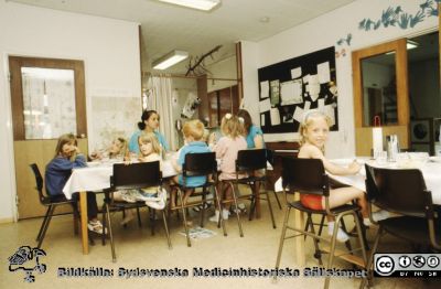 "Röda Stugan", Lasarettet i Lunds barndaghem, 1990
Sjukhusets barndaghem "Röda Stugan" låg på 1980-talet på tomten mellan infektionskliniken och barnkliniken, dvs strax väster om radiologiska kliniken. När denna skulle utvidgas västerut flyttades barndaghemmet till tomten öster om ögonkliniken B, söder om psykiatriska kliniken (senare kallad Wigerthuset). Barndaghemmet dokumenterades inför flyttningen.
Nyckelord: Lasarettet;Lund;Universitet;Universitetssjukhus;Daghem;Barndaghem;Förskola