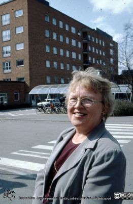 Barnläkaren docent Irene Jacobsson
Doc Irene Jacobsson, barnläkare och divisionschef vid Universitetssjukhuset i Lund. Foto nära år 2000.
Nyckelord: Lund;Lasarett;Universitet;Universitetssjukhus;Pediatrik;barn;barnklinik;Administration