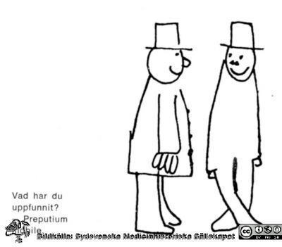 Skämtteckning, Toddybladet
Teckning i "Medicinare i lundamiljö" (1969) tillägnad Medicinska Föreningen i Lund vid dess 75-årsjubileum 1969.
Nyckelord: Teckning,Medicinska,Föreningen,Lund