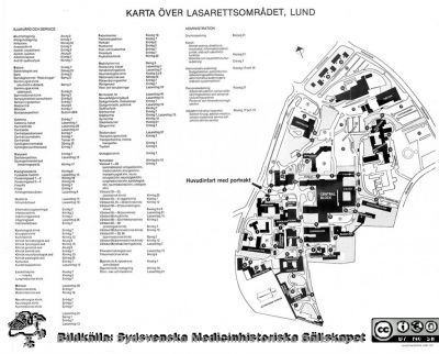 Karta över norra lasarettsområdet i Lund 1987
Karta över norra lasarettsområdet i Lund. Utgiven av Malmöhus läns landsting, Lunds sjukvårdsdistrikt. Tryck: Grafiskt Centrum, Lund 1987
Nyckelord: Karta;Lasarettet;Lund;USiL;Universitetssjukhus