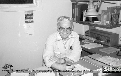 Maskinist Sven Keidser
Fysiologiska Institutionen i Lund. Bildkälla: preparator Olle Hammar. 1970-80-talet. Maskinist Sven Keidser, som fr.a. såg till att el och vatten fungerade på fysiologiska institutionen men även tjänstgjorde vid tryckkamrarna.
Nyckelord: Fysiologiska Institutionen;Medicinska fakulteten;Universitetssjukhuset i Lund;Maskinist