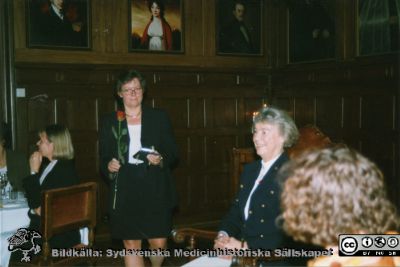 Bilder från ett Fernströmsymposium 1993 i Lund
Bilder från ett Fernströmsymposium 1993 i Lund. Kanske "Atrial Fibrillation - Mechanisms and Novel Therapeutic Strategies. Bildkälla Gunilla Sernelin. Foton från banketten på Trolleholm. Fotograf okänd. Fernströmsstiftelsens kanslidirektör Ingegärd Lindqvist får en särskild hyllning.
Nyckelord: Fernström;Symposium;Medicinsk fakultet;Universitetet i Lund;Trolleholm;Hyllning