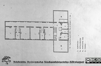 Ängelholms sjukhus. Planritning av första lasarettet.
Efter diabild i sjuksköterskan Lillie Börjessons samling från Ängelholms sjukhus. Planritning av första lasarettet.
Nyckelord: Engelholm;Ängelholm;Sjukhus;Planritning