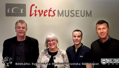 Ssjukhuschefen och medarbetare på besök på Livets Museum 2020-01-23.
Från vänster sjukhus- / förfarlningschef Björn Ekmehag, SMHS ordförande Britta Stenstam, chefssjuksköterska David Sparv, biträdande förvaltningschef NN.
