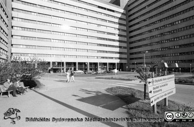 Markarbeten vid Centralblockets entré 1985
Lasarettsfotograferna i Lund,  pärm  Sv/v Negativ, 1985. 34. 1985, maj. Trädgårdsarbete vid Centralblockets huvudentré. Från negativ
Nyckelord: Lasarettet;Lund;Universitetssjukhuset;USiL;Centralblocket;Fasad;Entr;Väster