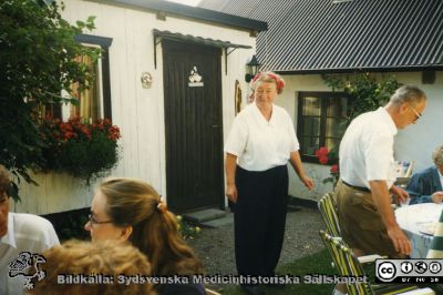 Ortopediska kliniken i Lund 1996. Personalutflykt till Abbekås.
Från ortoped klin album 01, Lund. Fotograf Berit Jakobsson. 1996. Utflykt till undersköterskan Ingegerd Nilsson i Abbekås.
Nyckelord: Lund;Universitetssjukhus;USiL;Kliniker;Ortopedi;Personal;Utflykt