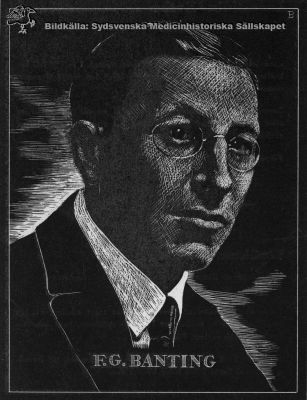 Porträtt, Sir Frederick Grant Banting, Nobelpristagare 1923
Sir Frederick Grant Banting K.B.E., M.C., Hon. F.R.C.S., F.R.S Hon. F.R.C.P., D.Sc. 1891-1941. Belönad 1923 med Nobelpriset i fysiologi eller medicin. Tryck utan känd proveniens.
Nyckelord: Porträtt;Medicin;Fysiologi;Nobelpris;Nobelpritagare;Banting;Frederick;Grant