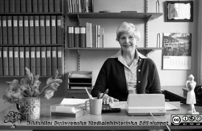 Sjukvårdsföreståndaren Inger Bodlund
Sjukhusfotograferna i Lund. Pärm negativ, 1979:1. 73. Inger Bodlund. Från negativ
