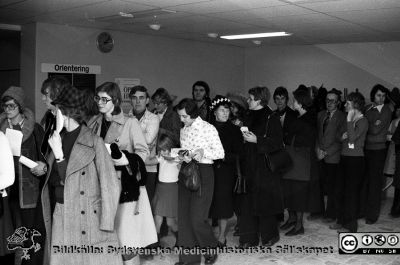 Öppet Hus på nya kvinnokliniken i Lund 1976
Sjukhusfotograferna i Lund. Pärm Negativ, S/V. 1976. 36. "Öppet Hus" på nya kvinnokliniken lockade många. Från negativ. 
Nyckelord: Lasarett;Lund;Universitet;Universitetssjukhus;USiL;Kvinnoklinik;Gynekologisk;BB;KK;Visning