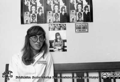 Sjukhusfotografen Margareta Hagstrand 1980
Sjukhusfotograferna i Lund. Pärm Negativ, -80:1. 77.  Från negativ.
Nyckelord: Lasarettet;Lund;Universitetssjukhus;USiL;Fotograf