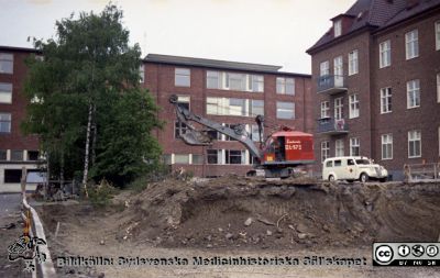 Schaktning för öronklinikens nya annex
Pärm Lasarettsfoto, interiörer och exteriörer m.m. 1958-1960. Foto 1960. I bakgrunden radiologiska kliniken. Från negativ
Nyckelord: Lasarett;Lund;Universitet;Universitetssjukhus;USiL;Radiologisk;Onkologisk;_Öron;_ÖNH;Klinik;Bygge