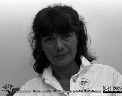 Kurator Birgitta Gustavii Koskinen, sexual- och familjerådgivare på kvinnokliniken 1987
Sjukhusfotograferna i Lund. Pärm Svart-vita neg. 1987. 108/-87. 87-09-25. Från negativ.
Nyckelord: Lasarettet;Lund;Universitetssjukhus;USiL;Kvinnoklinik;Sexualrådgivning;Familjerådgivning;Socialmedicin