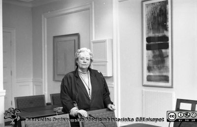 Sjukhusdirektör Ulla Leissner 1991
Pärm Lasarettsfotograferna i Lund, negativ, 1991. 47. 91-11-19. Sjukhusdirektör Ulla Leissner. Från negativ. 
Nyckelord: Lasarettet;Lund;Universitetssjukhuset;USiL;Direktör;Administration;Chef