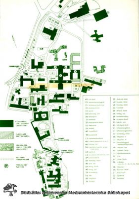 Lasarettet i Lund: Översiktsplan 1966. 
Publicerad i Flaum 1968, sid. 260. Tryckt bild. Monterat
Nyckelord: Kapsel 18;Lasarett;Lund;Karta;Översiktsplan