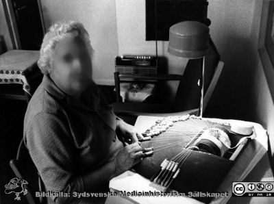 Interiör från Häggenäs sjukhem nära Höör
Från kapsel 20 med bilder från St Lars. Häggenäs sjukhem 1978, nära Höör. Foto Informationssektionen vid Lunds sjukvårdsdistrikt. Originalfoto. Ej monterat. 
Nyckelord: Kapsel 20;St Lars;Lund;Mentalsjukvård;Sjukhem