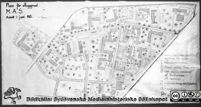 Plan för utbyggnad, M.A.S., Malmö i juni 1963. 
Pärm neg. MAS 1962-1966. Från fotograf Björn Henrikssons samling. Sjukvårdsstyrelsen, planskiss, öron. MAS, ?/6-64. Från negativ
Nyckelord: MAS;MAS;Malmö;Allmänna;Sjukhus;Planskiss;Öron;Öronkliniken;Långa Raden