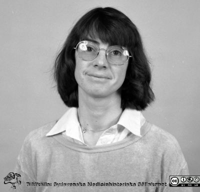 Ingrid Lagergren
Pärm äldre negativ 1978-1981. Från fotograf Björn Henrikssons samling. Öron klin, läkare, 78.11. Ingrid Lagergren. Från negativ
Nyckelord: UMAS;MAS;Malmö;Allmänna;Sjukhus;Öron;ÖNH;Oto-rhino-laryngologi