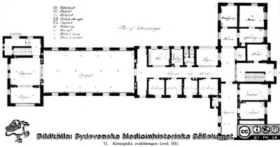 Malmö Allmänna Sjukhus i början på 1900-talet. Kirurgiska avdelningen III
Album 1988B i lasarettsfotograf Björn Henrikssons samling. Reprofoto (juni 1988) av bilder från gamla MAS. 32. Planritning, kirurgiska avdelningen, (avd. III). Från 35 mm repronegativ
Nyckelord: UMAS;MAS;Allmänna;Malmö;Sjukhus;Kirurgi;Planritning;Arkitektritning