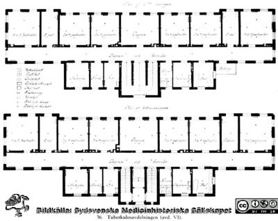 Malmö Allmänna Sjukhus i början på 1900-talet. Planritning av tuberkulosavdelningen (avd VI)
Album 1988B i lasarettsfotograf Björn Henrikssons samling. Reprofoto (juni 1988) av bilder från gamla MAS. 36. Planritning av tuberkulosavdelningen (avd VI), första halvan på 1900-talet. Från 35 mm repronegativ
Nyckelord: UMAS;MAS;Malmö_;Malmö_;Allmänna;Sjukhus;Planritning;Arkitektritning;TBC;Tuberkulos