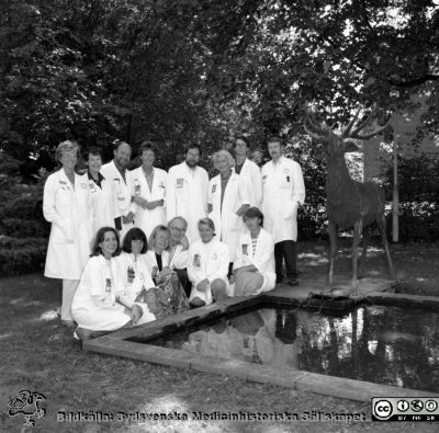 Malmö Allmänna Sjukhus 1989. Personal på neurologiska kliniken
Album MAS 1989A i fotograf Björn Henrikssons samling. Neurolog. Avd. Stående från vänster: Irena Westergren, Irene Modigh, Bengt Hindfelt, Tina Book, Lars Svensson, Kerstin Stockum, Håkan Nilsson, John Hanko. Sittande: Janet Kroon, Margareta Ståhl, Siv Nilsson, Kjeld Hougaard, okänd (sjukgymnast?), Catarina Johnsson. Från negativ
Nyckelord: UMAS;MAS;Malmö_;Allmänna;Sjukhus;Neurologi;Personal