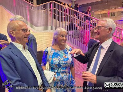 Vid invigningen av Forum Medicum i Lund. En icke oidentifierad män, barnläkaren Kristina Thorngren Jerneck och öronläkaren Måns Magnusson. .Foto Lars Malm 2023-08-30.
Nyckelord: Forum Medicum;Medicinska fakulteten;Lunds universitet;Invigning;Forskning;Utbildning