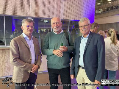 Vid invigningen av Forum Medicum i Lund. Öronläkaren Lennart Greiff, onkologen Anders Johnsson och kliniske fysiologen Per Wollmer. Foto Lars Malm 2023-08-30.
Nyckelord: Forum Medicum;Medicinska fakulteten;Lunds universitet;Invigning;Forskning;Utbildning