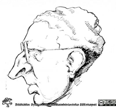 Otto Östberg
Karikatyr av doktor Otto Östberg i "Medicinare i lundamiljö" (1969) tillägnad Medicinska Föreningen i Lund vid dess 75-årsjubileum 1969. Okänd tecknare.
Nyckelord: Medicinska;Föreningen;Lund;Karikatyr