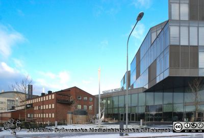 Forum Medicum, skulpturen "Vertikal komposition" av Arne Jones samt gamla fysiologiska institutionen
Forum Medicum i Lund 2023-12-23. Foto från öster. Den nyrestaurerade och återuppsatta skulpturen "Vertikal komposition" av Arne Jones syns framför byggnadens huvudentré. Bortom syns gamla fysiologiska institutionen med fasad i mörkrött tegel och nu sammanfogad med Forum Medicum. Biomedicinskt centrum (BMC) skymtar i fonden till vänster. Foto Berndt Ehinger2023-12-23.
Nyckelord: Medicinska fakulteten;Sölvegatan;Vård- och hälsovetenskaper;Utbildning;Forskning;Luinds universitet