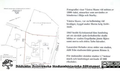 Karta över lasarettet i Ängelholm vid mitten av 1800-talet.
Karta över lasarettet i Ängelholm vid mitten av 1800-talet. Efter en utställningsskärm på Lasarettet i Ängelholm, gjord av Viveca Berglund och Lillie Börjesson i slutet på 1900-talet. Reprofoto av Berndt Ehinger 2017-0531
Nyckelord: Lasarett;Engelholm;Ängelholm;Karta