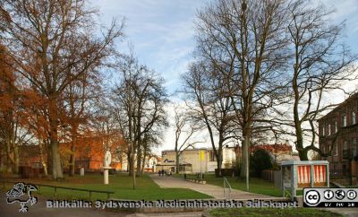 Parken mellan Gamla Biskopshuset och UB
Skissernas Museum i fonden. Foto en eftermiddag i november 2013.
Nyckelord: Biskopshuset;Universitetsbiblioteket;Skissernas Museum