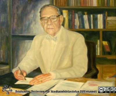Karl Emil Thulin (1915-1999), professor i infektionssjukdomar i Lund
Oljemålning av Einar Björkelund på infektionskliniken i Lund.
Nyckelord: Lasarettet;lLund;Universitetssjukhuset;USiL;Infektion;Epidemiologisk;Klinik
