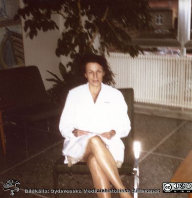 Infektionsläkaren Karin Norlin
Karl Emil Thulins fotoalbum. 1970-talet, infektionskliniken i Lund.
Nyckelord: Lasarettet;Lund;Universitetssjukhuset;USiL;Infektion;Epidemiologisk;Klinik