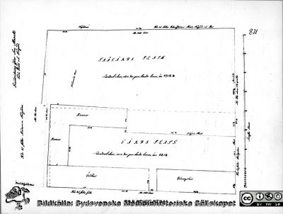 Munckska gården ö Lund 1749
Munckska gården enligt ritning från 1749 utvisande trädgårdsdelen och den bebyggda tomtdelen. Efter A. Leide, "Munkska tomten" (1965). Publicerad på sid. 35 i Flaum 1968. Reprofoto av en tryckt bild,monterad
Nyckelord: Lund;Karta;1700-talet;Kapsel 17