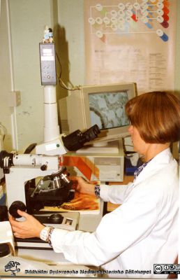  Avdelningen för klinisk farmakologi i Lund.Christina Falk-Olsson vid ett forskningsmikroskop.c:a 1987.
Gunilla Sernelins bilder från avdelningen för klinisk farmakologi.Christina Falk-Olsson vid ett forskningsmikroskop.c:a 1987.
Nyckelord: Avdelningen;Klinisk;Farmakologi;Lasarettet;Lund;Universitetssjukhuset;USiL;Forskning